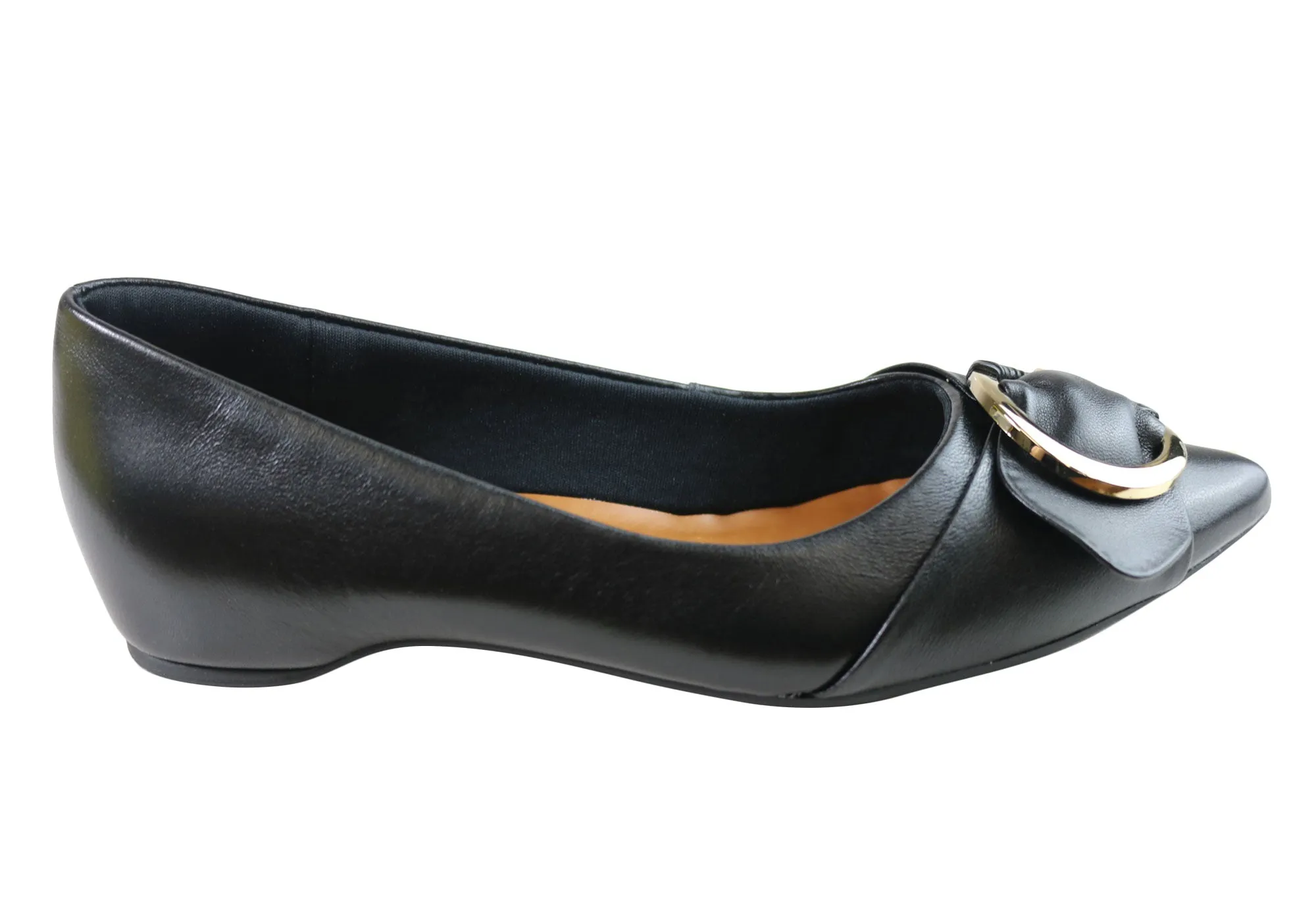 Easy matching Usaflex Deliliah Womens Low Heel Leather Shoes Made In Brazil