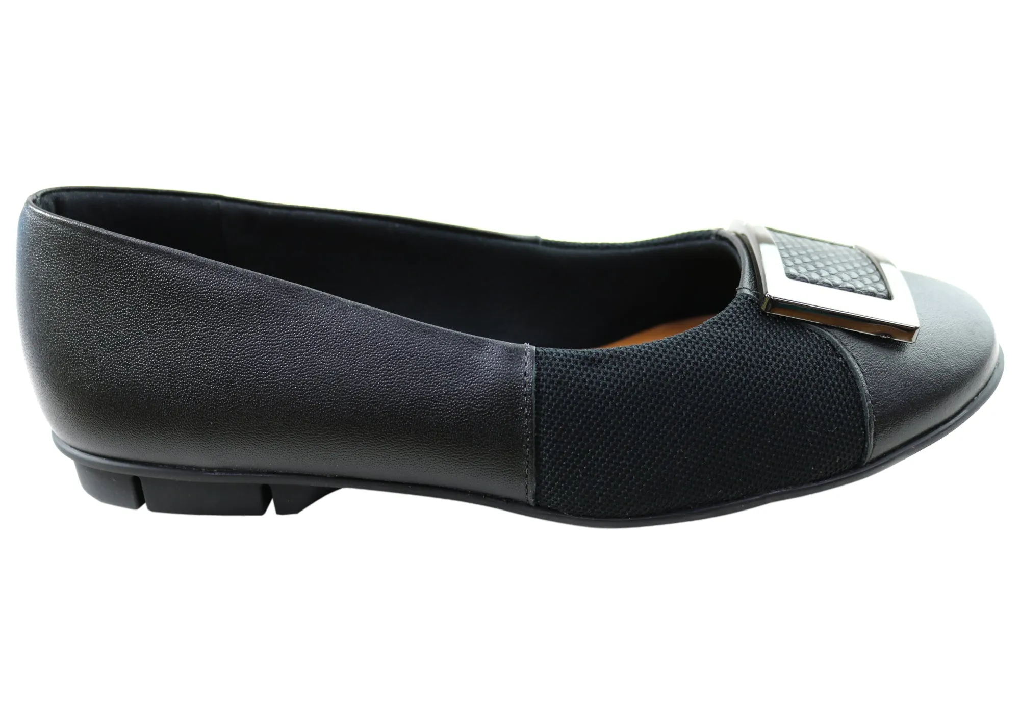 Usaflex Janice Womens Comfortable Leather Shoes Made In Brazil Quiet Move Clogs