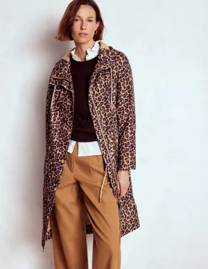 Chic Urban Longline Rain Mac-Multi, Cheetah Pop