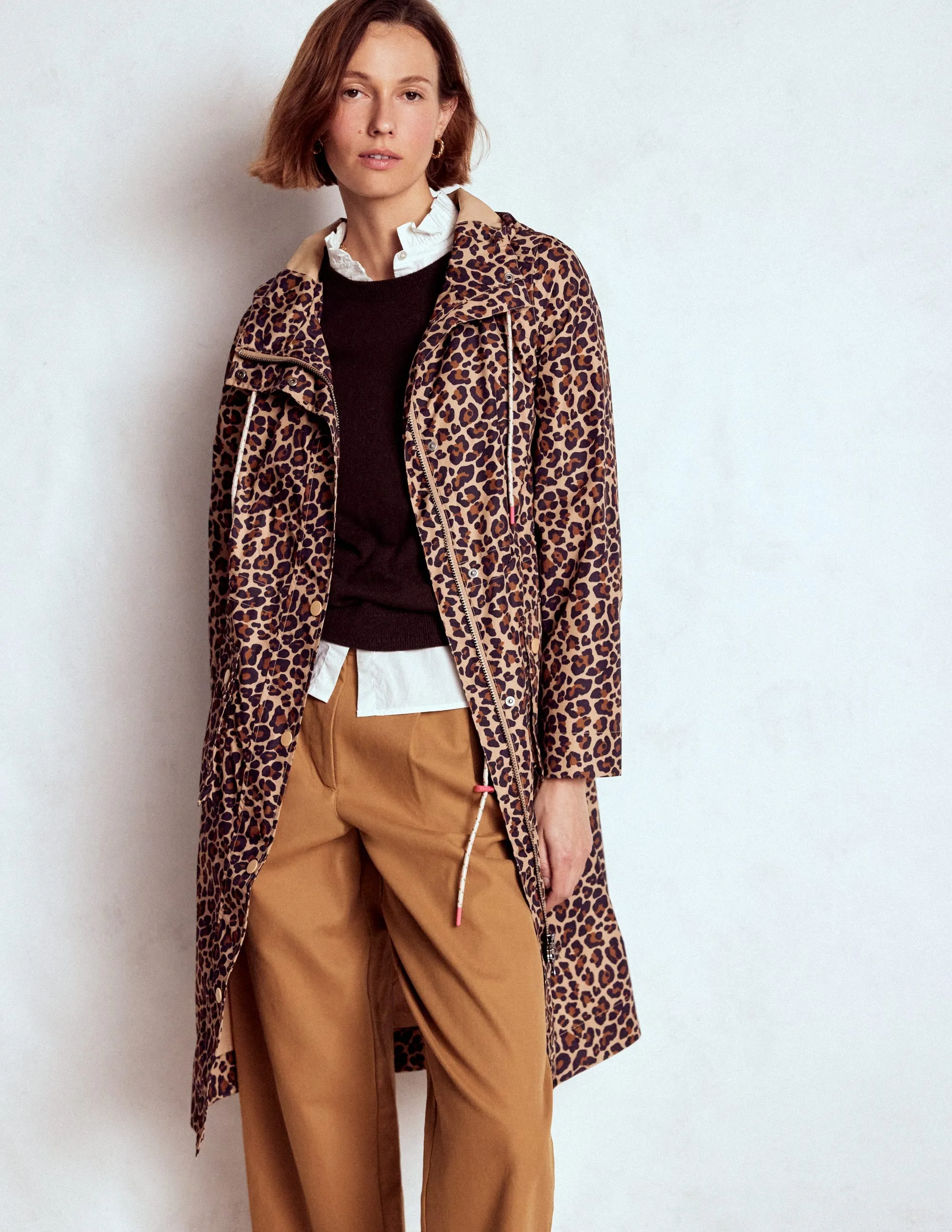 Chic Urban Longline Rain Mac-Multi, Cheetah Pop