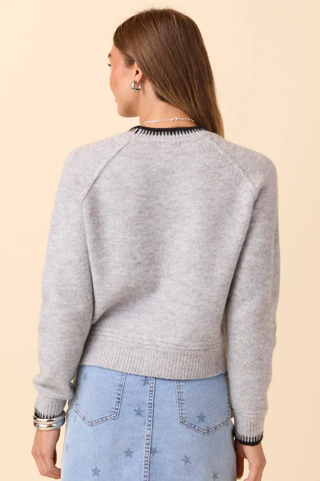 Vicky Heathered Grey Pullover Sweater Day Off Beauty Glow