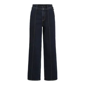 Day To Night Vila Womens Jeans Frelle HW Wide Dark Blue Denim