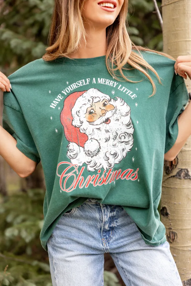 SnagFree Surface Still Soul Vintage Santa Dark Green Oversized Graphic Tee