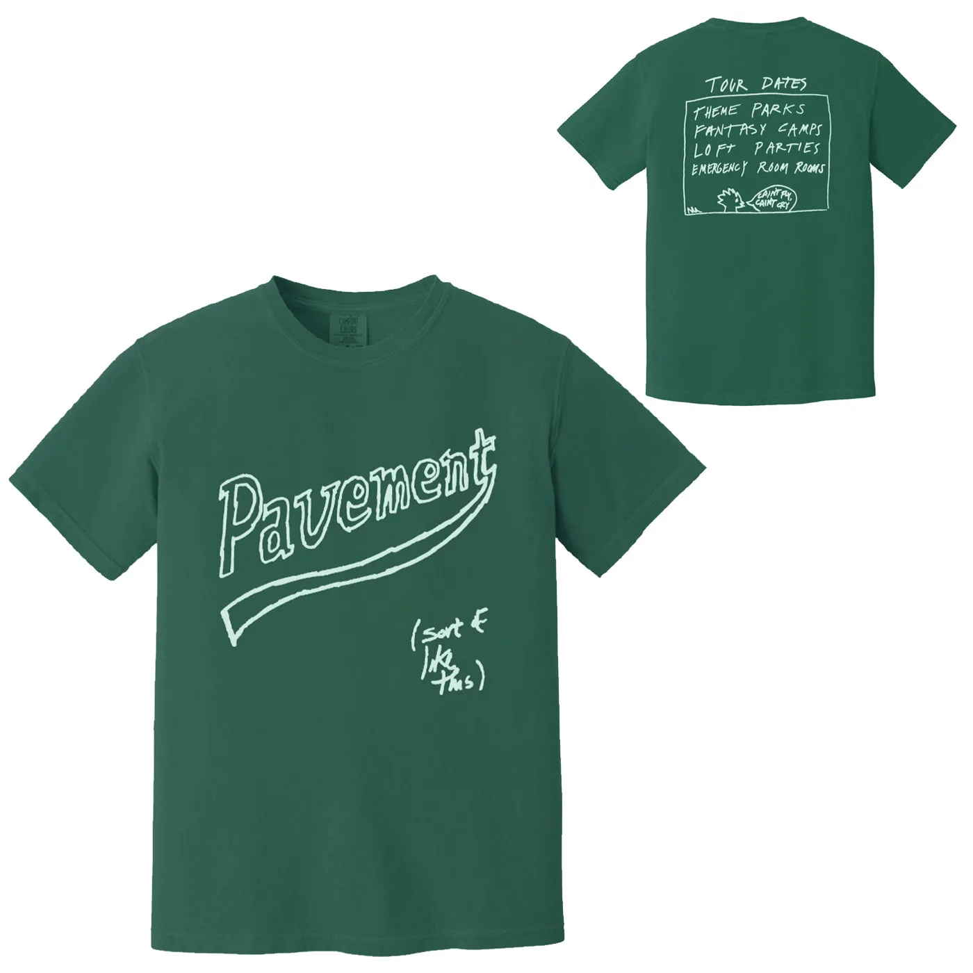 Sporty Active Wear Vintage Tour Dates Green T-Shirt