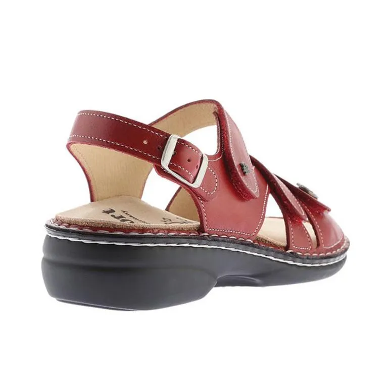 Finn Comfort Women's Gomera Red Leather Shady Run Weekend Ready