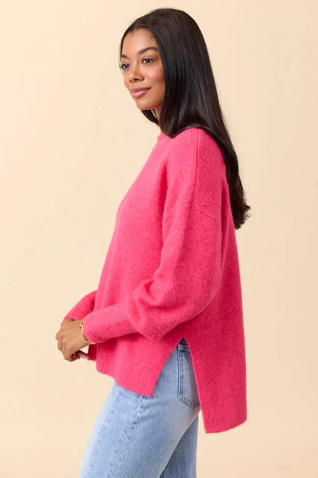 Harbor Style Flora Red Oversized Pullover