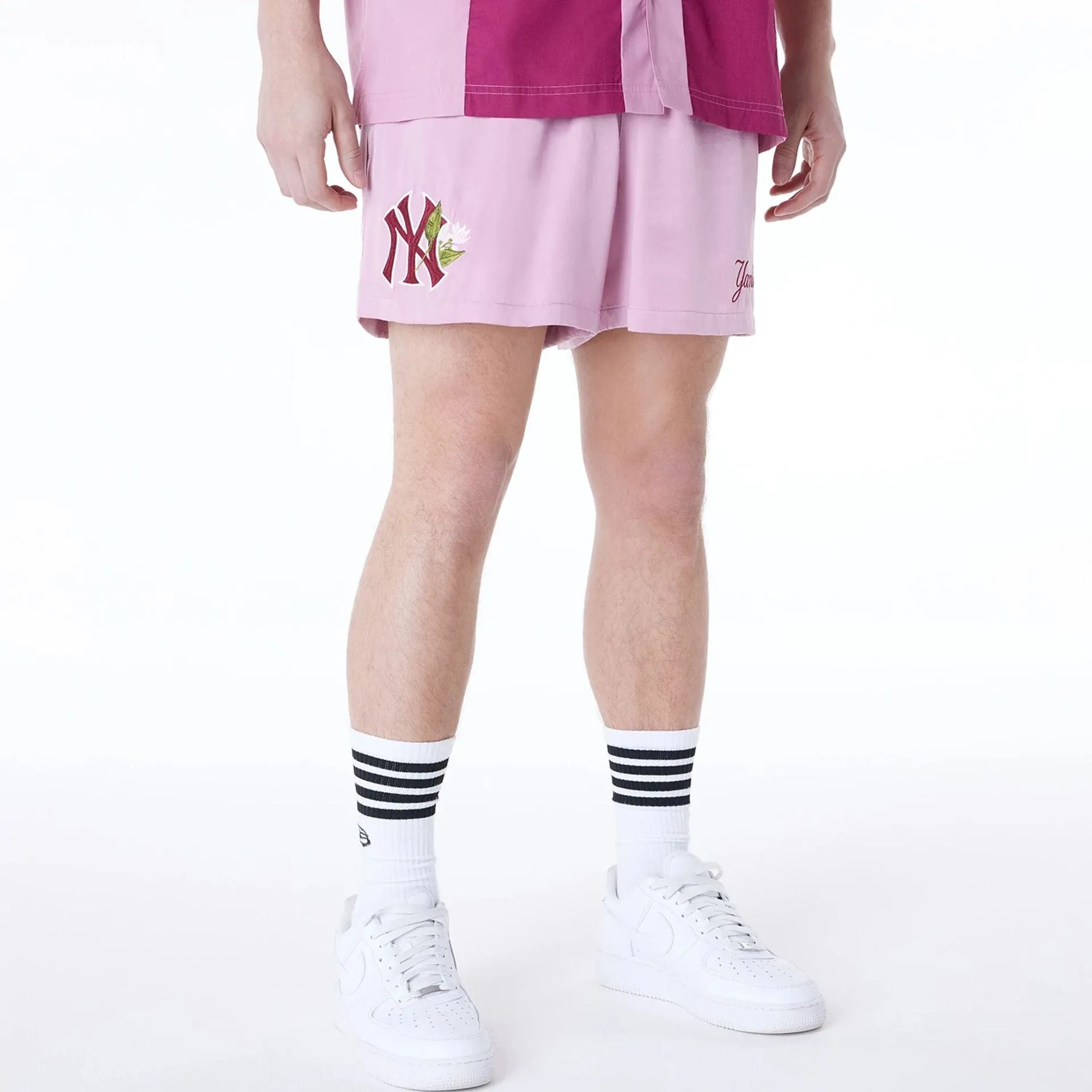 Sport Ready Wear New York Yankees MLB Woven Dark Pink Shorts