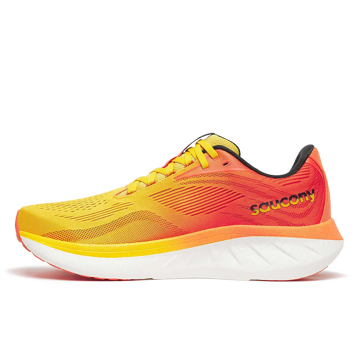 Torsion Control System Saucony Mens Trainer Ride 18 Pollen/Pepper