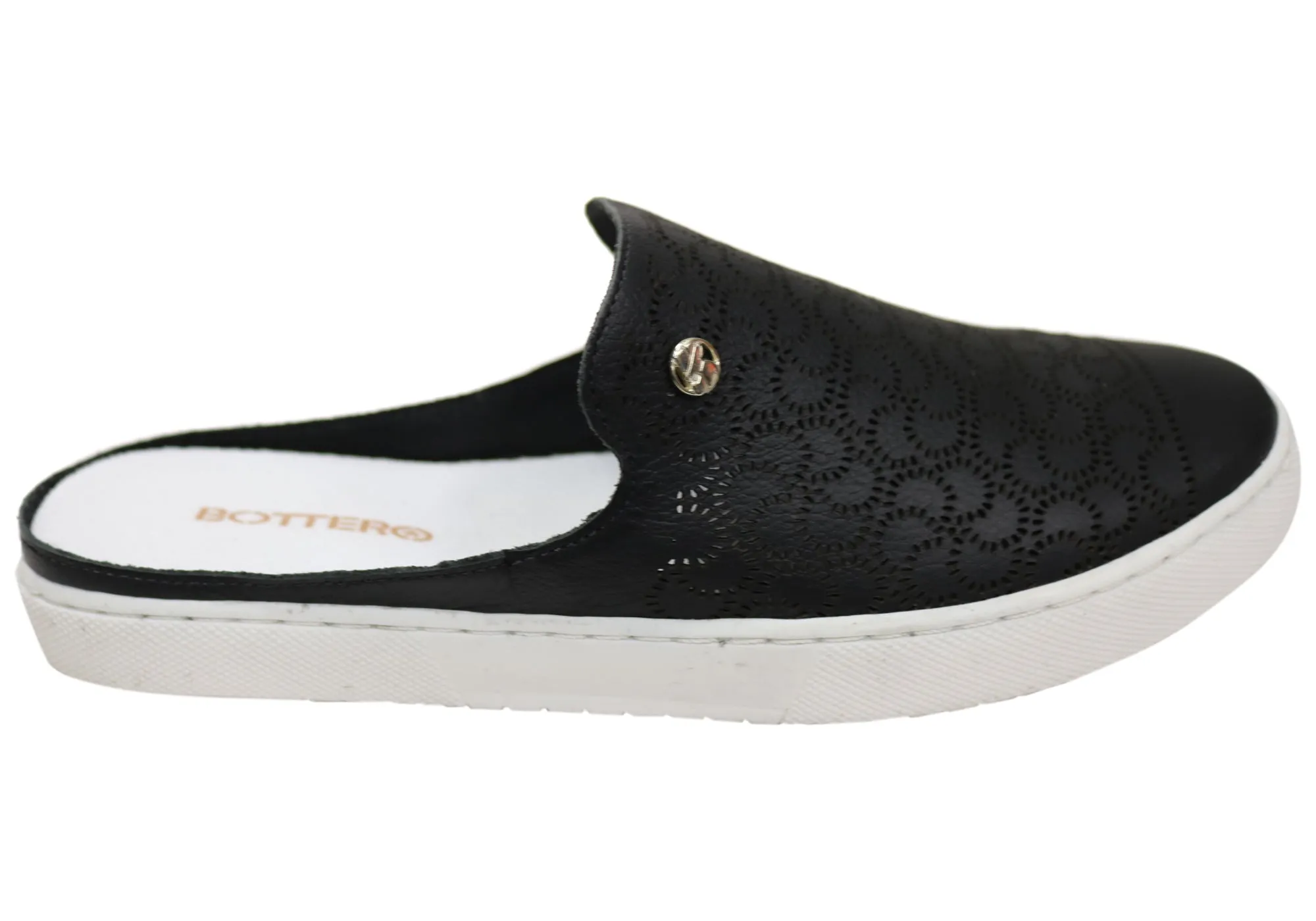 Bottero Laynelle Womens Comfort Leather Closed Toe Open Back Mules Comfortable Support