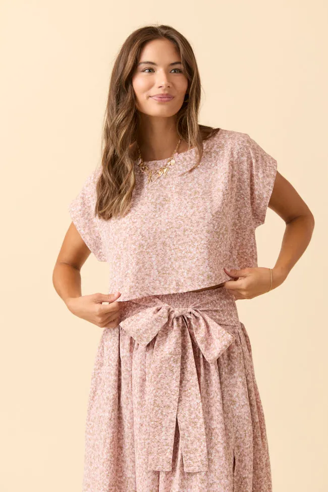 Cleo Pink Floral Tie Front Skirt Set SALE Elegant Tunic