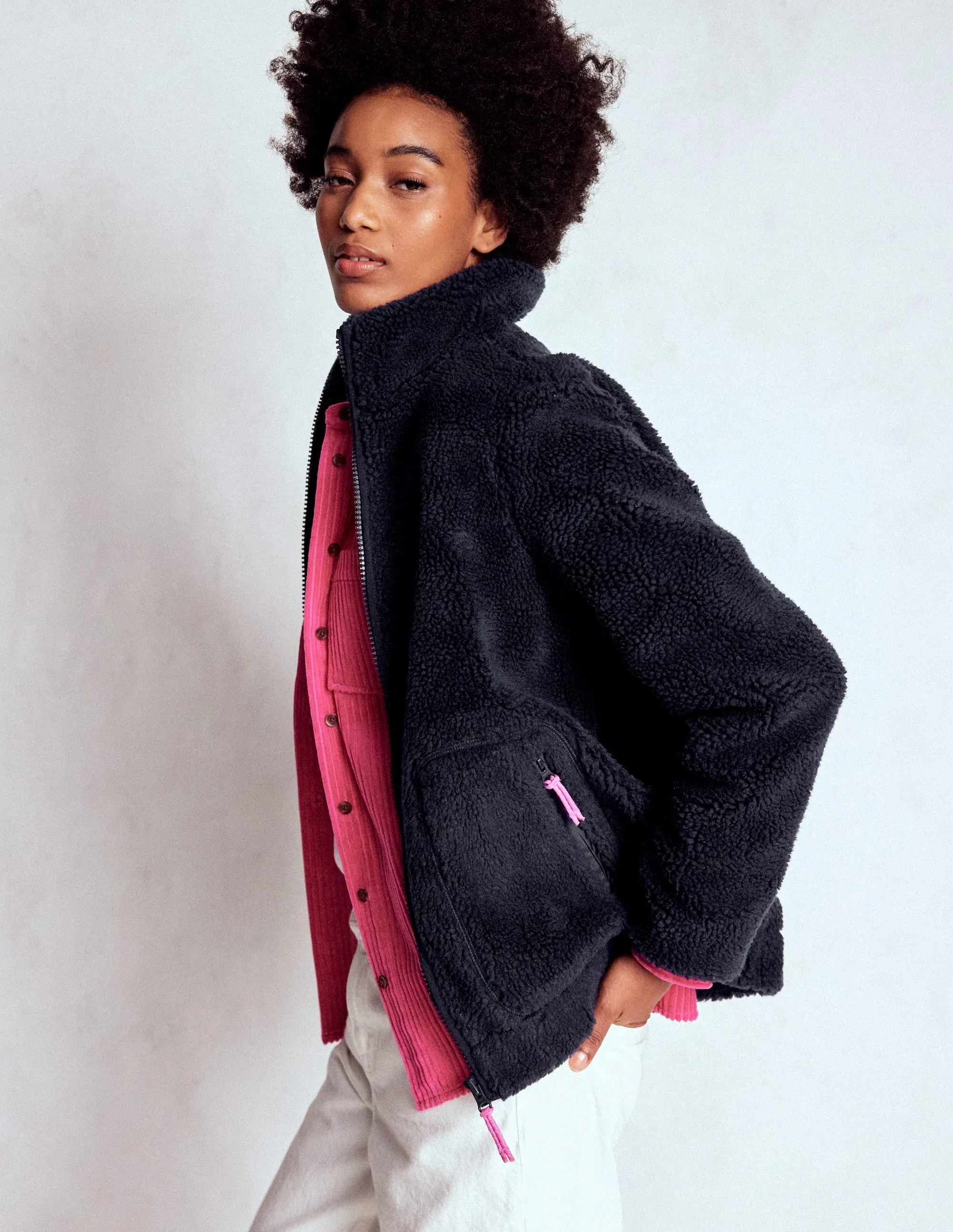 Westminster Borg Jacket-Navy Noise Reduced Fasteners