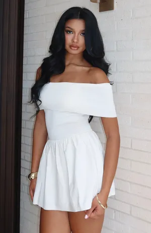 Wherever You Are Mini Dress White Light Sheen