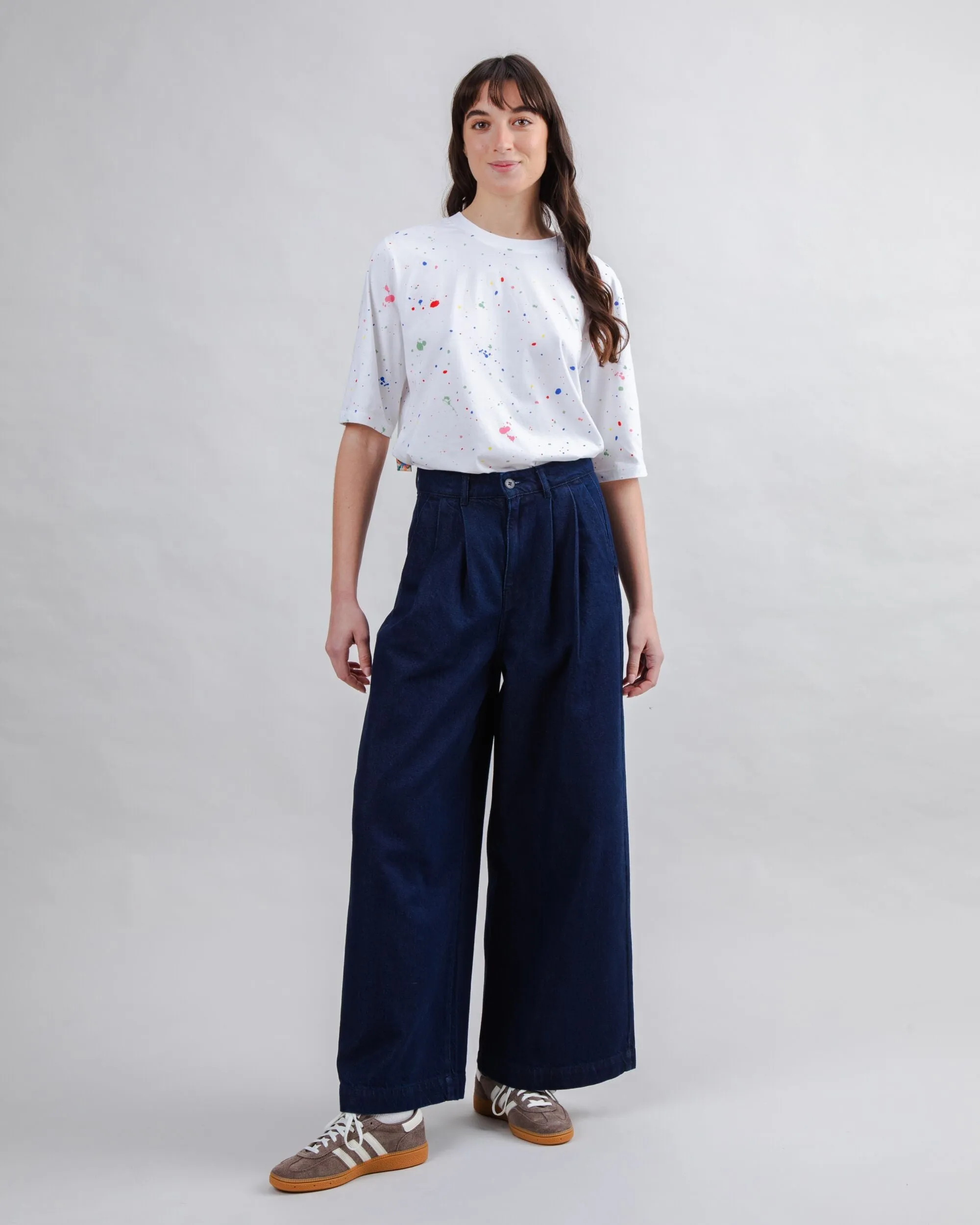 hypoallergenic Wide Leg Pants Denim Dark