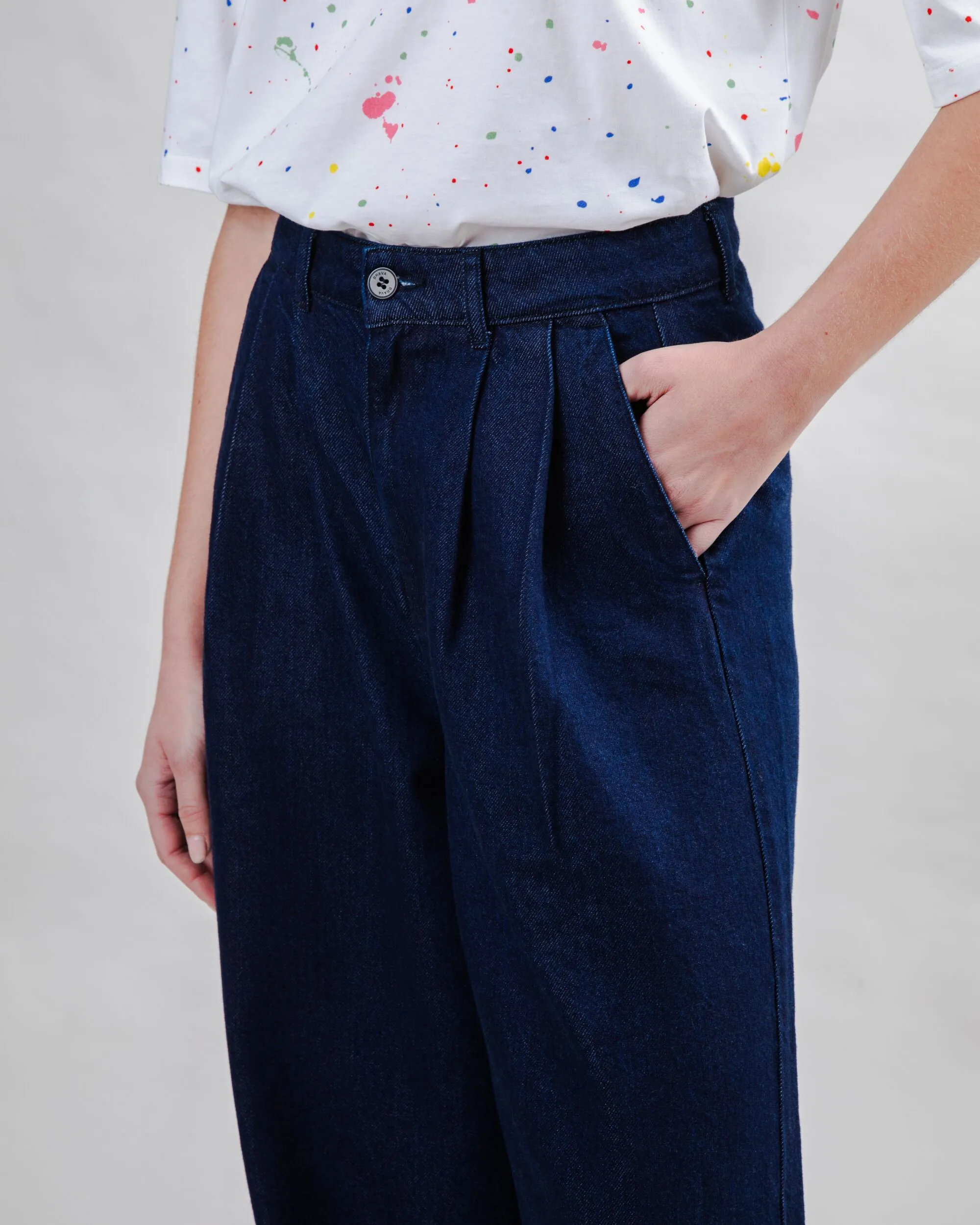 SustainableManufacturing Wide Leg Pants Denim Dark