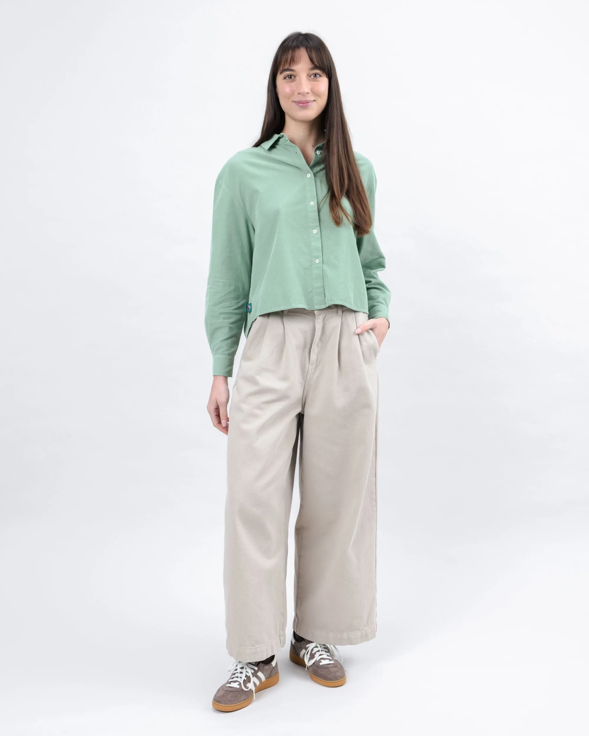 Wide Leg Pants Ecru Stain Repellent Coating