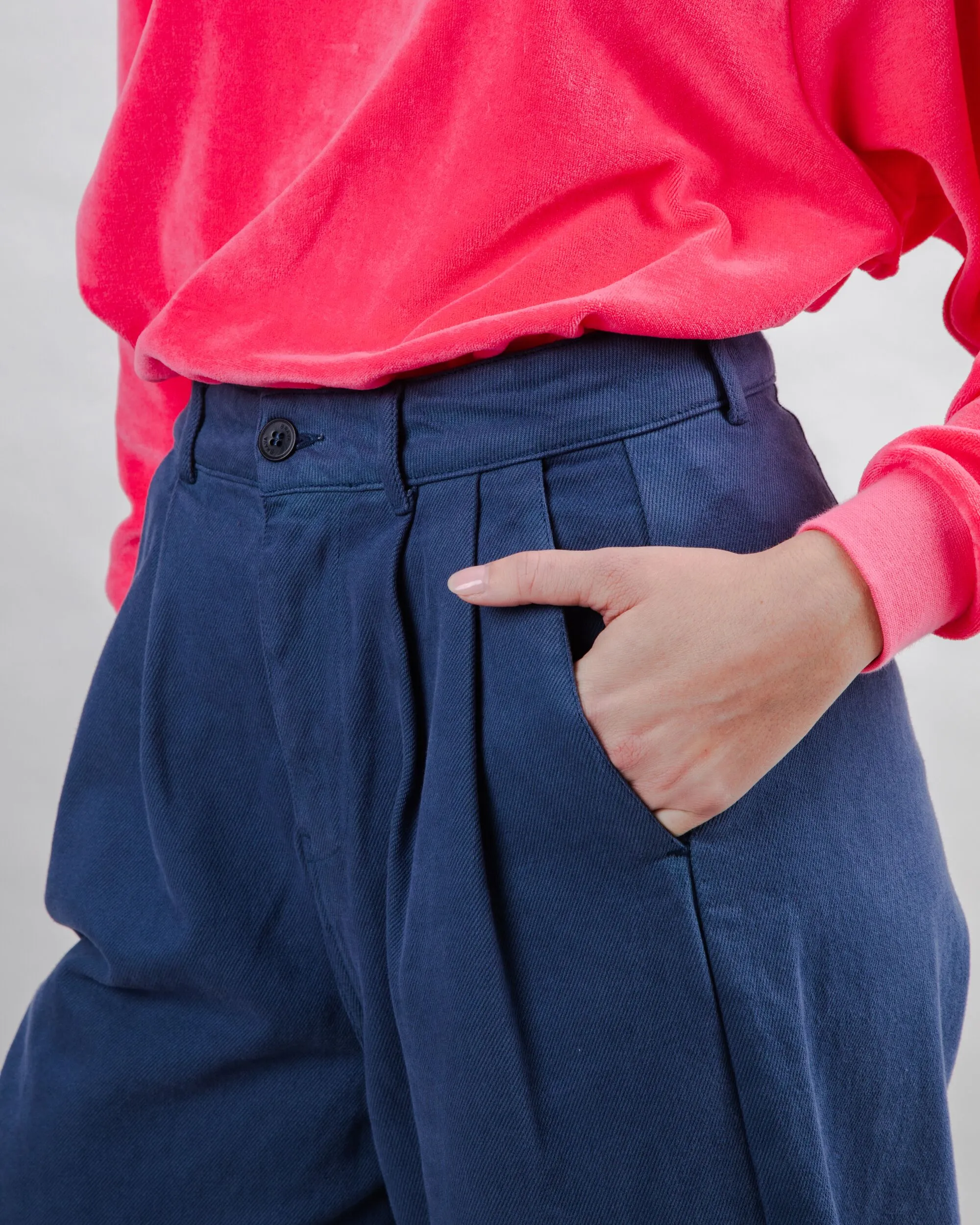 Hypoallergenic fabric NonSlipGrip Wide Leg Pants Indigo