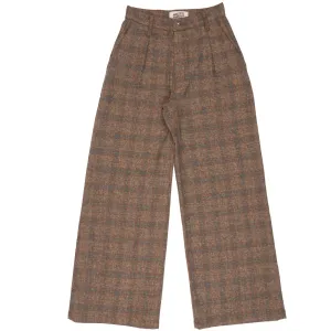 Wide Leg Trouser - Triple Yarn Twist Brushed Tweed - Desert Sunset Easy Outfit