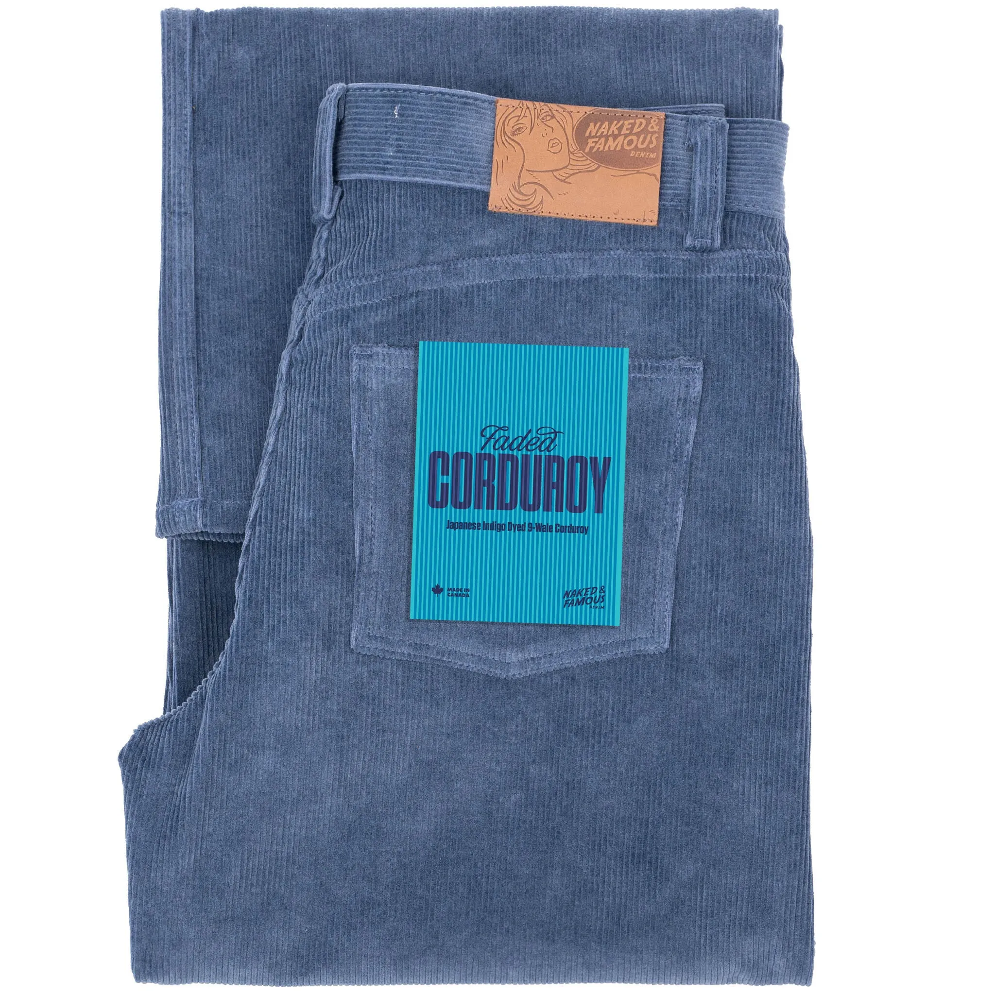 Wide Wild West  - Organic Faded Corduroy - Indigo Street Routine All Season Fit