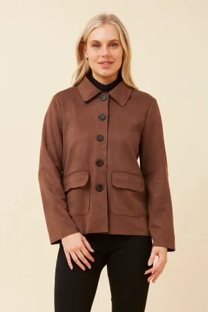 Ergonomic Drape Sun Protective Fabric DAWSON FAUX SUEDE JACKET