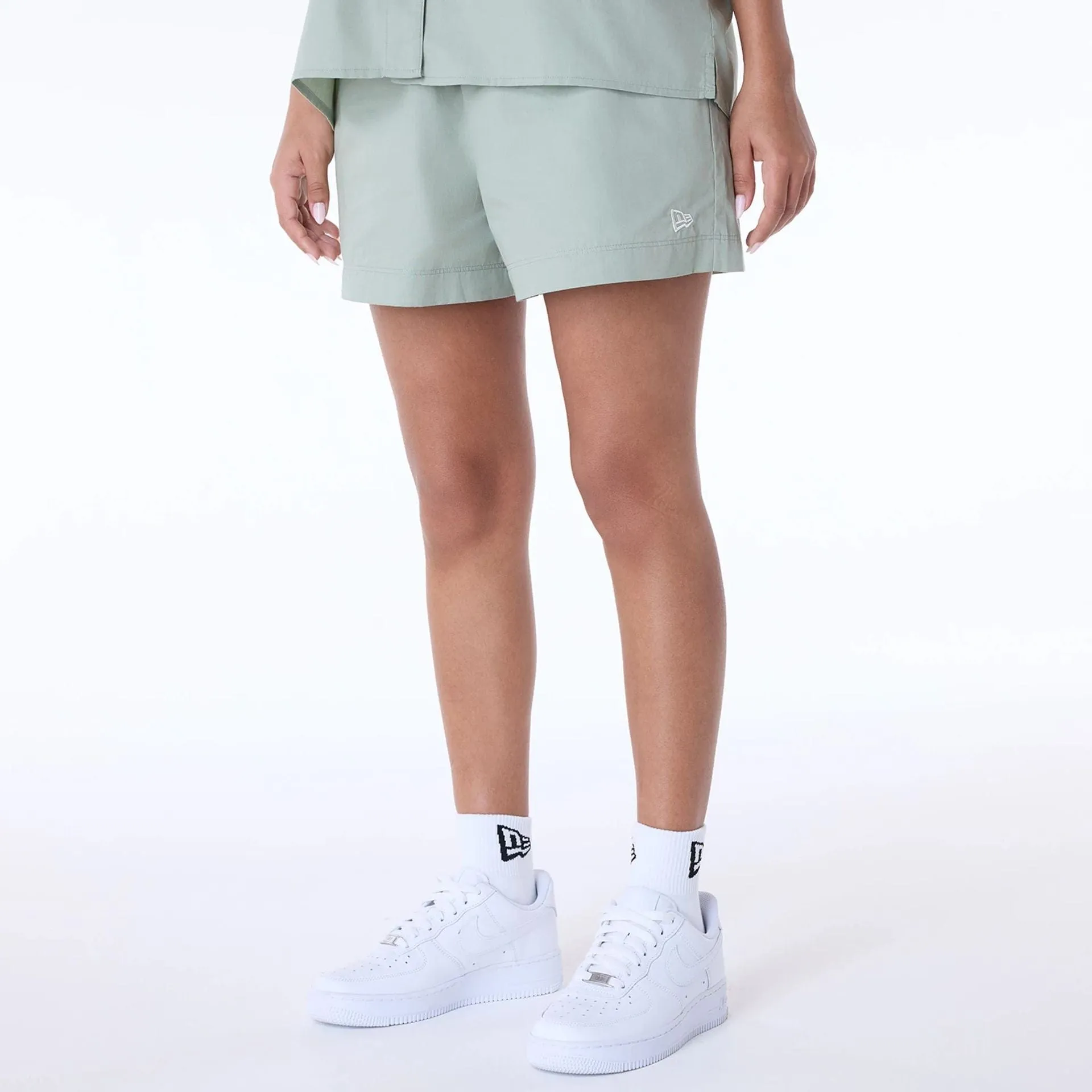 earthy shades Womens New Era Cotton Pastel Green Shorts