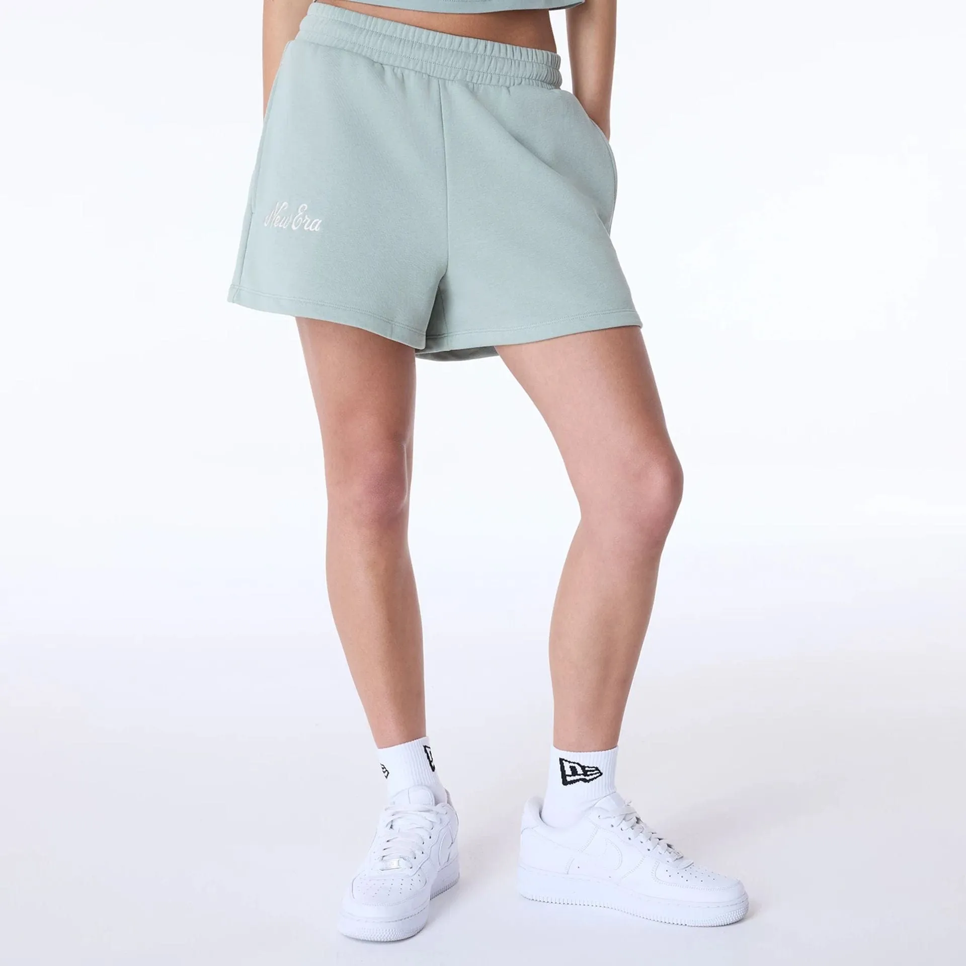Womens New Era Script Pastel Green Shorts Double Layered Reinforcement Anorak
