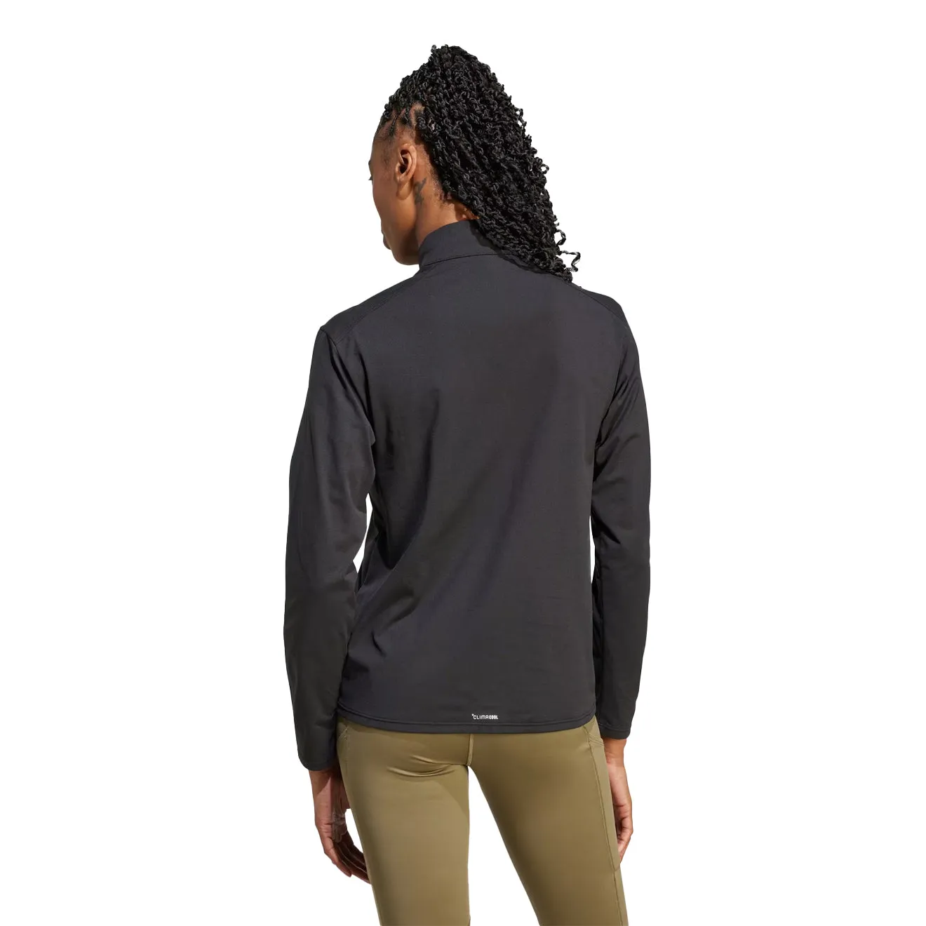 Adidas Terrex Womens Multi Climacool 1/2 Zip Long Sleeve Long-Sleeve Top Black Overnight Trip Modern Casual