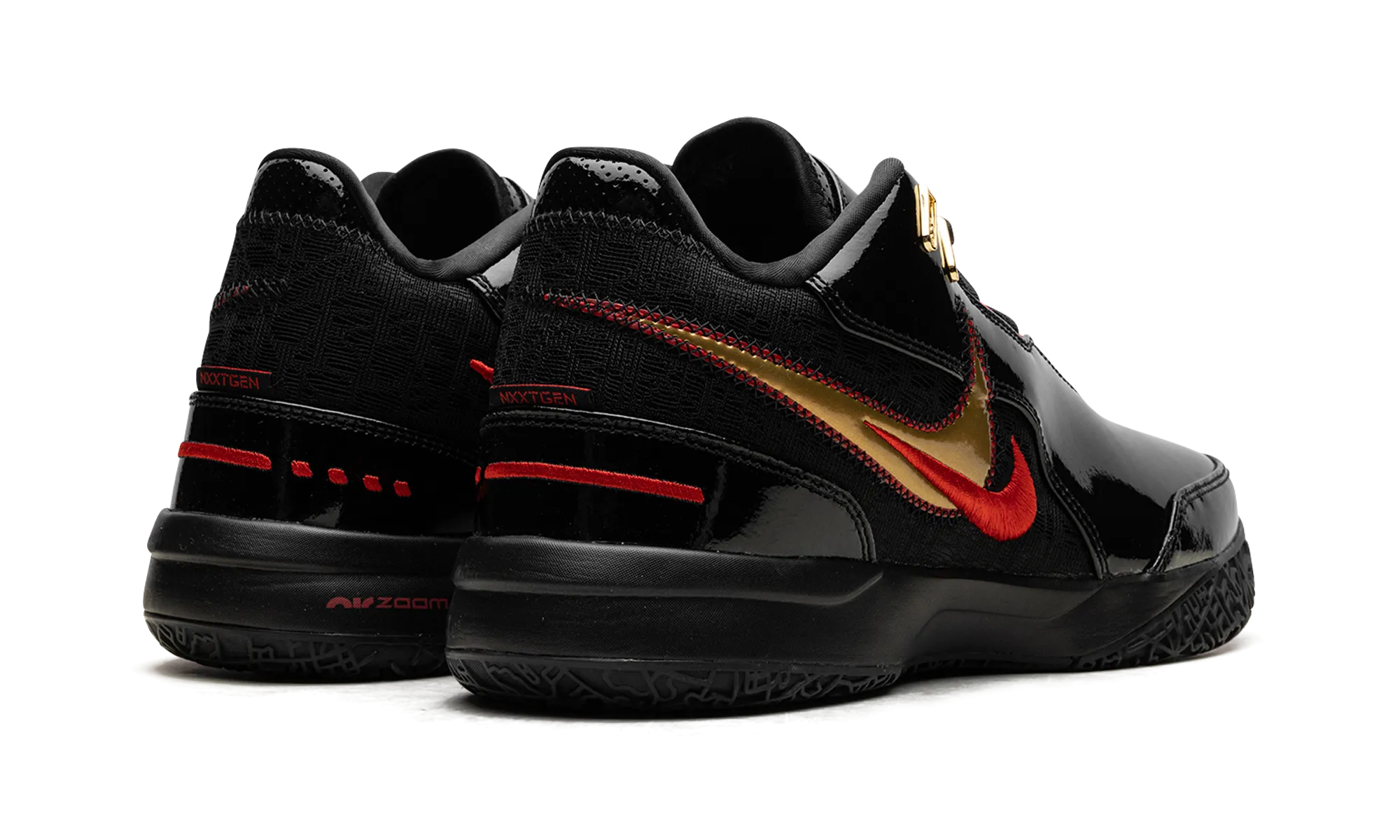 Zoom LeBron NXXT Gen AMPD "Black University Red Gold" Geometric Flex Grooves