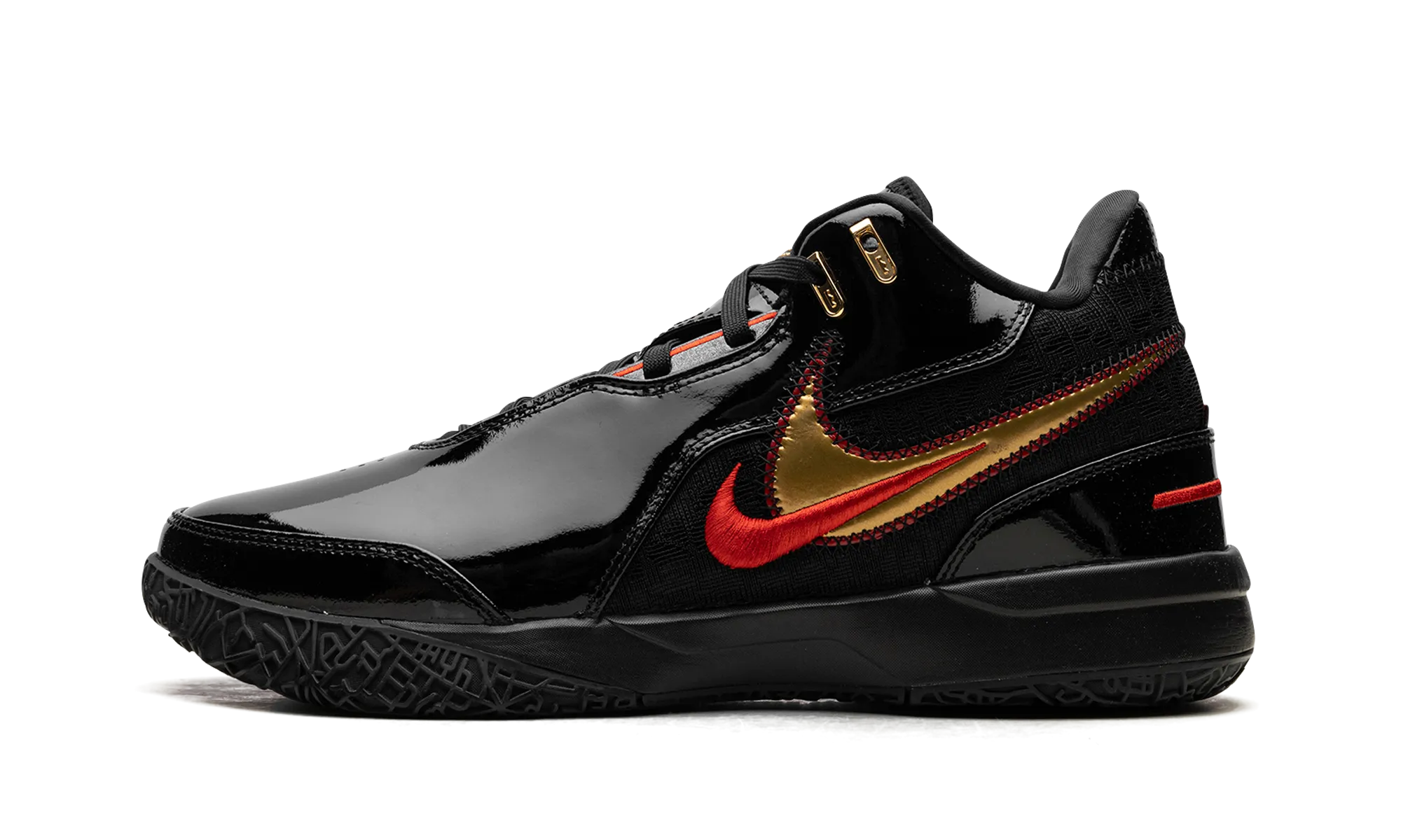 Tensile Knit Upper Zoom LeBron NXXT Gen AMPD "Black University Red Gold"